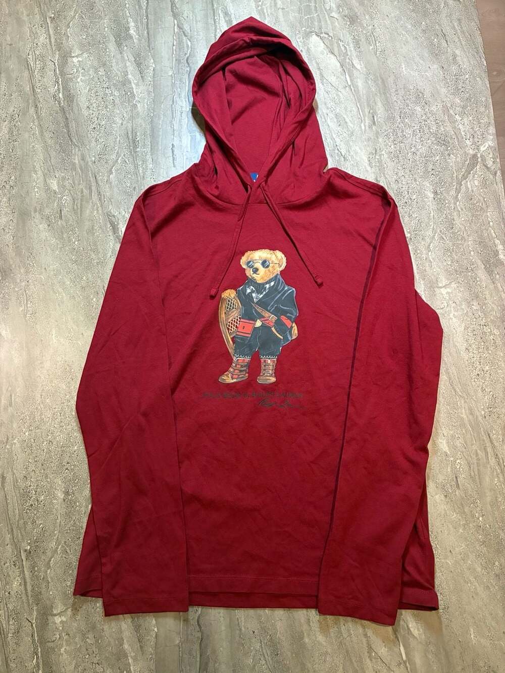 Polo Ralph Lauren Men's Red Polo Bear Jersey Hooded T-Shirt
